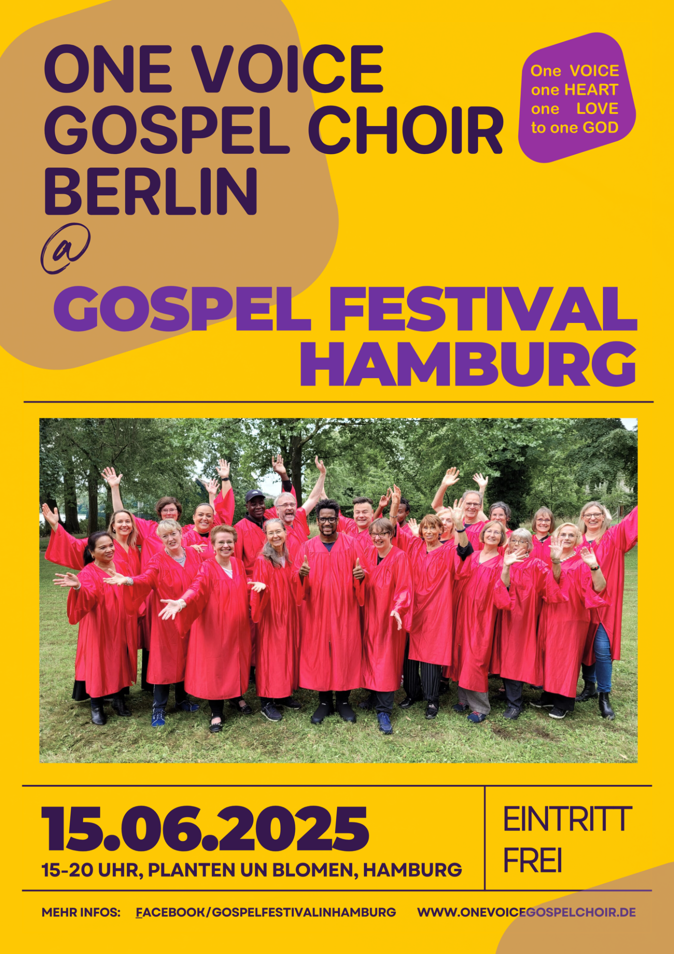 Der ONE VOICE GOSPEL CHOIR BERLIN singt am 15.06.25 beim Hamburger Gospel Festival.