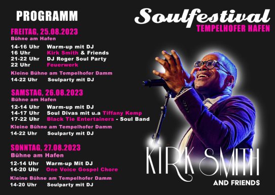 Plakat mit dem Programm des Soulfestivals