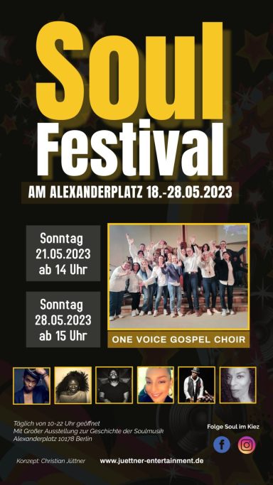 Plakat mit dem Programm des Soulfestivals