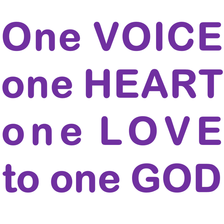 Logo des ONE VOICE GOSPEL CHOIR BERLIN: One VOICE, one HEART, one LOVE to one GOD